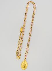 Colar de Contas & Medalha Milagrosa - Rosa