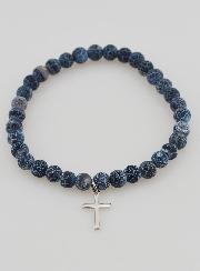 Pulseira Religiosa Cruz & Ágata - Preta