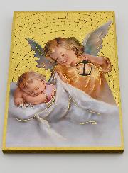 Cuadro Icono de Ángel con la Linterna - 15 cm