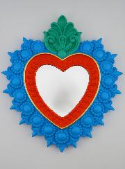 Ex-Voto de Parede Espelho Colorido - 24cm