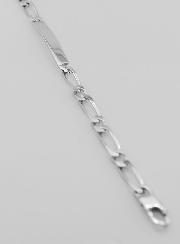 Pulseira de Batismo em Prata Rodiada - 18 cm