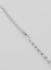 Pulseira de Batismo em Prata Rodiada - 18 cm