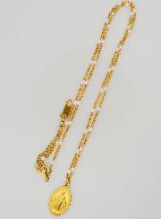 Colar com Contas Medalha Milagrosa - Branco