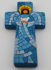 Cruz em Cerâmica Anjo da Paz - 15cm