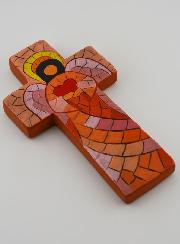 Cruz em Cerâmica Anjo do Amor - 15cm