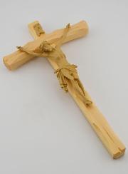 Crucifixo em Tília Natural Curvado - 22cm