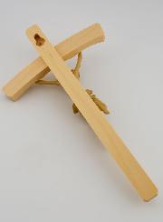 Crucifixo em Tília Natural Curvado - 22cm