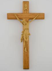 Crucifixo em Carvalho Natural & Cristo - 22cm