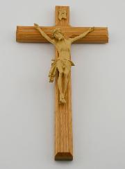 Crucifixo em Carvalho Natural & Cristo - 22cm