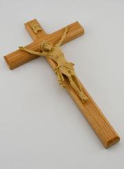 Crucifixo em Carvalho Natural & Cristo - 22cm