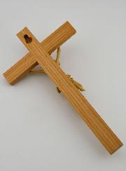 Crucifixo em Carvalho Natural & Cristo - 22cm