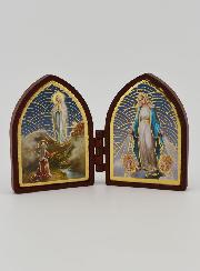 Ícone Díptico Mini - Nossa Senhora de Lourdes & Milagrosa
