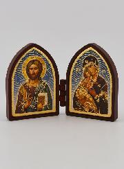 Mini díptico - Cristo Pantocrátor y la Virgen de Vladímir
