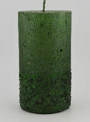 Vela decorativa con efecto pepita - Verde abeto
