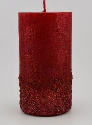 Vela decorativa con efecto pepita - Roja