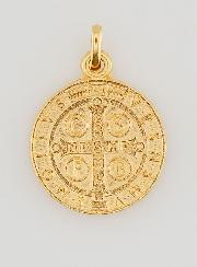 Medalha de São Bento Banhada a Ouro - 18mm