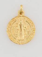 Medalha de São Bento Banhada a Ouro - 18mm