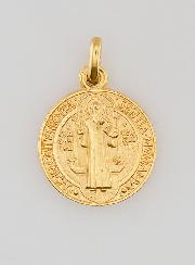 Medalha de São Bento Banhada a Ouro - 15mm