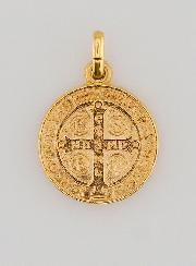 Medalha de São Bento Banhada a Ouro - 15mm