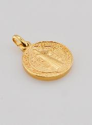 Medalha de São Bento Banhada a Ouro - 15mm