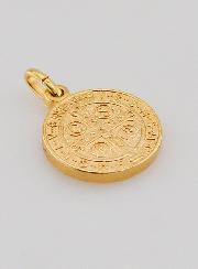 Medalha de São Bento Banhada a Ouro - 15mm