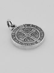 Medalha de São Bento Banhada a Prata - 18mm