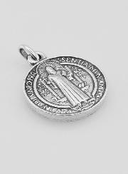 Medalha de São Bento Banhada a Prata - 15mm