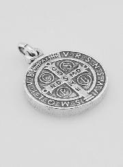 Medalha de São Bento Banhada a Prata - 10mm
