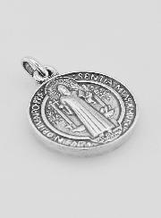 Medalha de São Bento Banhada a Prata - 10mm