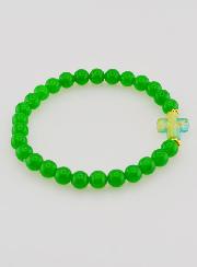 Pulseira Religiosa Cruz & Jade Verde