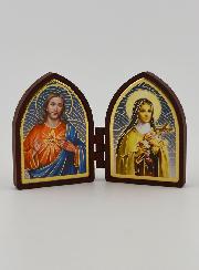 Ícone Díptico Mini - Sagrado Coração de Jesus & Santa Teresa