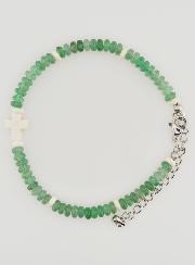 Pulseira Cruz & Pedras Verdes