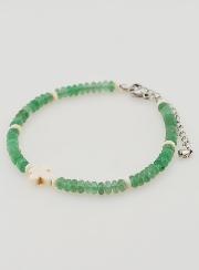 Pulseira Cruz & Pedras Verdes