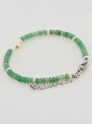 Pulseira Cruz & Pedras Verdes
