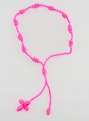 Pulseira Dezena Corda Rosa Fluorescente