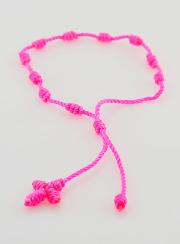 Pulseira Dezena Corda Rosa Fluorescente