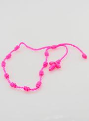 Pulseira Dezena Corda Rosa Fluorescente