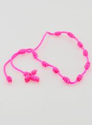Pulseira Dezena Corda Rosa Fluorescente