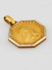 Medalha de Santa Teresinha Banhada a Ouro
