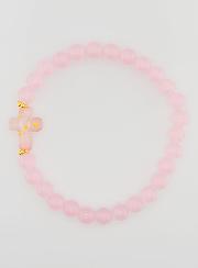 Pulsera religiosa de jade rosa y cruz