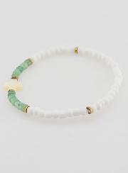 Pulsera religiosa de piedra y nácar – verde