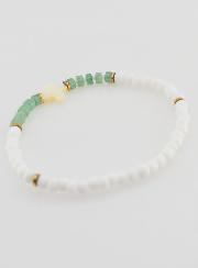 Pulsera religiosa de piedra y nácar – verde
