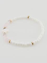 Pulseira Religiosa Pedra & Madrepérola - Rosa Pálido
