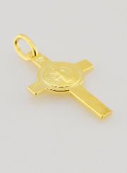 Colgante de cruz de San Benito bañado en oro - San Benito