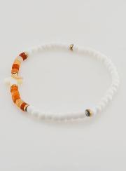 Pulsera religiosa de piedra y nácar – Marrón