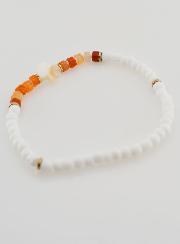 Pulsera religiosa de piedra y nácar – Marrón