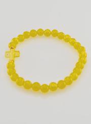 Pulsera religiosa de cruz y jade amarillo
