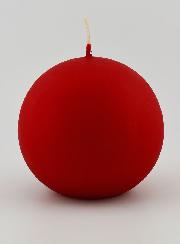 Vela Esfera de Natal Redonda 8cm - Vermelho Veludo
