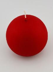 Vela Esfera de Natal Redonda 8cm - Vermelho Veludo