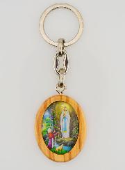 Llavero de Nuestra Señora de Lourdes y San Cristóbal